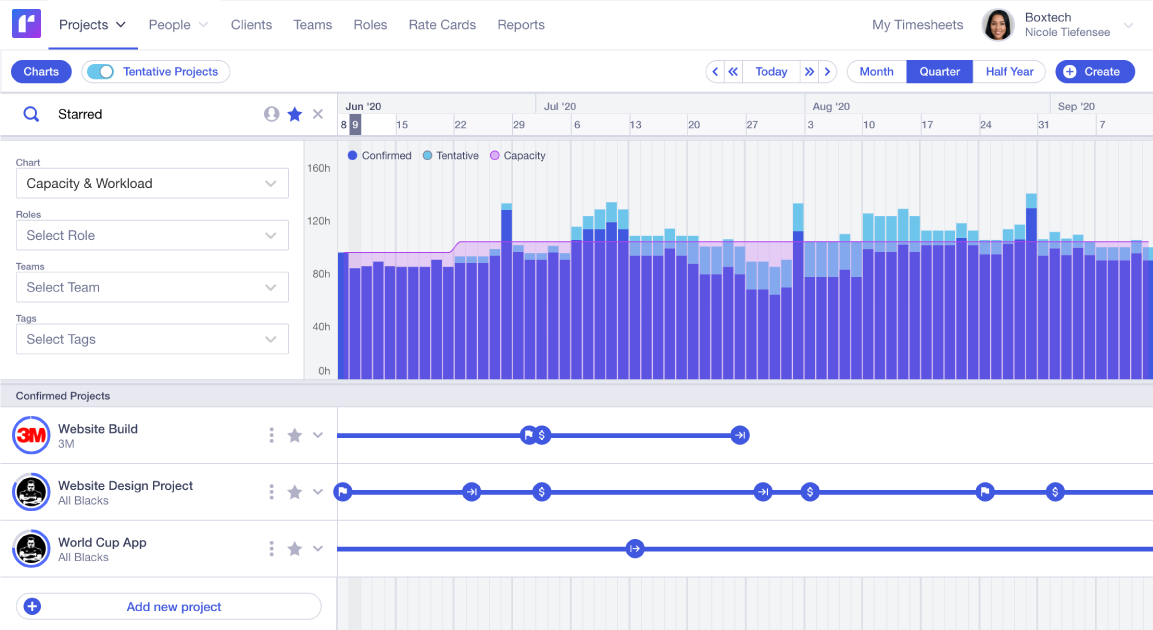 Runn’s free resource management software.